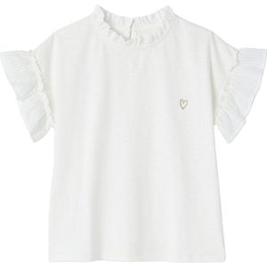 Vertbaudet Meisjesblouse van twee materialen