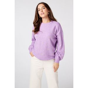 MS Mode Trui Fijn gebreide trui met geborduurde hartjes