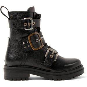 Lazamani - Abby Dames Biker Boots Leer Black - Maat 37