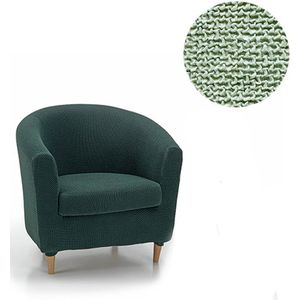 Stoelhoes Milan voor Ronde Fauteuil - mint - Bi-stretch, Ademend katoen - Fauteuilhoezen voor Kuipstoelen 70-80cm Breed