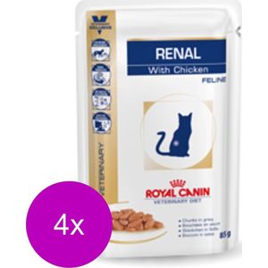 Royal Canin Veterinary Diet Renal Chicken Wet - Kattenvoer - 4 x 12x85 g