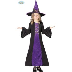 Halloween - Paarse heksen jurk halloween kostuum kinderen 110/116