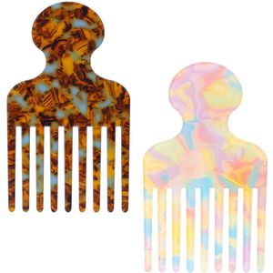 2e Breedtandige Kam voor Krullend Haar, 12cm Gladde Ontwarrende en Liftende Kam Styling Tool voor Mannen Vrouwen Dikke Lange Haren met Volume en Knoopvermindering (Kleurrijk)