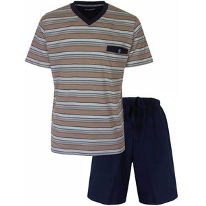 Paul Hopkins Heren Shortama - Pyjama Set - V-hals - Beige - Maat S