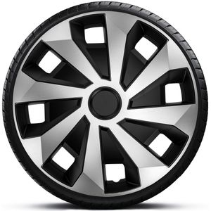 Gorecki - Volvano Wieldoppenset - Zwart/Zilver - Geschikt voor Stalen Velgen