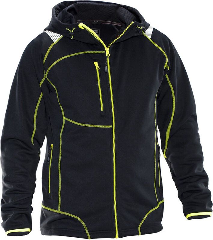 Jobman 5150 Hoodie Vision - Zwart/Geel - Capuchonvest