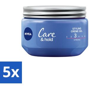 5 x NIVEA - Stylingscrèmegel - Verzorging & Stevigheid - Reinigt Onmiddellijk De Poriën - 150 ml - Haarkleur - Haartypen - Haartypen - Haartypen