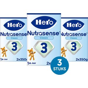 Hero Nutrasense Peutermelk Classic 3 (1+ Jaar) - 3 x 700gr - Met Melkvet - Palmolievrij