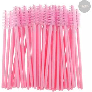 Wimperborstel Roze - Lashbrush - Wimperextensions - Lashes (50 stuks)