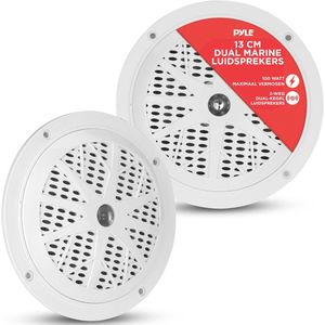 Pyle Marine Luidsprekers - 2-Weg Waterdichte en Weerbestendige Speakers- Buitenluidsprekers- Maritieme Luidsprekers-100 Watt -1 Paar -Wit