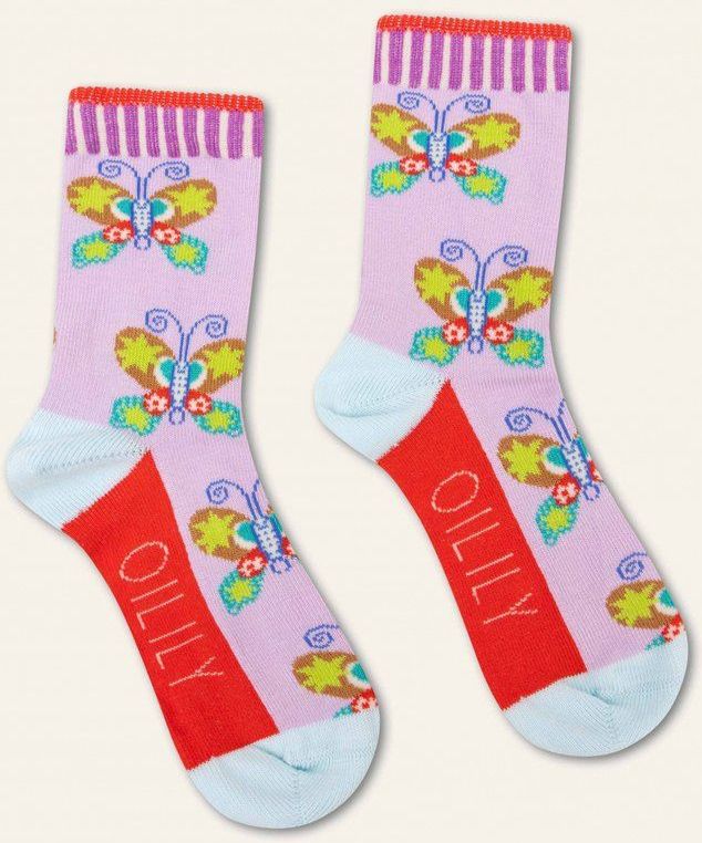 Oilily - Mariposa calf socks - Paars - 23-25