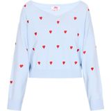 MYMO - Comfy - Gebreide Trui - Lichtblauw / Rood
