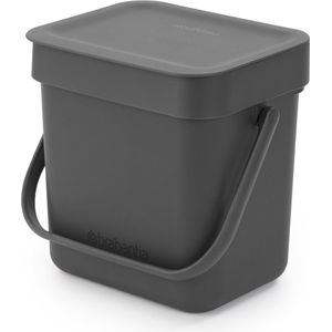 Brabantia Sort & Go Aanrecht Afvalbakje - 3 liter - Dark Grey