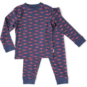 Little Label Pyjama met All Over Print Blauw/Rood