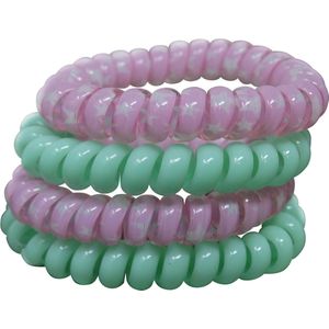 Jessidress Haarelastiekjes Spiraal Telefoonkabel Stevig Spiralen Elastieken - Groen