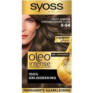 SYOSS - Oleo Intense 5-54 Licht As Bruin - Haarverf - Zonder Ammoniak - Grijsdekking - Langdurige Kleur - 1 stuk