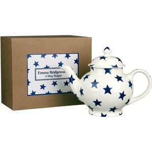 Emma Bridgewater Teapot Blue Star 4 Mug  Boxed