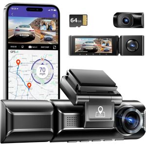 Dashcam voor auto voor en achter – Dual dashcam – Voor- en achtercamera – Autocamera – Full HD dashcam – Dashcam met nachtzicht – Dashcam met bewegingssensor – Groothoeklens – Parkeermodus – Loop recording – Dashcam met SD-kaart