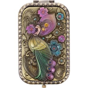Small Portable Retro Hand Mirror - Compact Foldable Metal Mini Pockets Mirror - Handbag Mirror voor op Reis