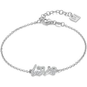 Twice As Nice Armband in zilver, love zirkonia 16 cm+3 cm