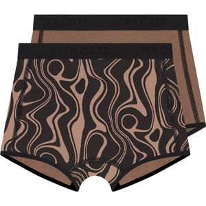 ten Cate Basics shorts seventies hazelnut 2 pack voor Meisjes | Maat 110/116