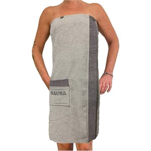 Saunakilt Sarong 100% Katoen voor Dames en Heren M-XXL Antraciet Grijs met Borduurwerk