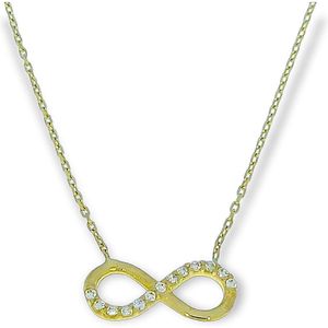 Gouden Ketting Infinity Hanger Zirkonia 14 karaats