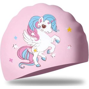 Swimming Cap for Kids Pool Hat Unicorn Design (Bronze, M) - 1 Piece