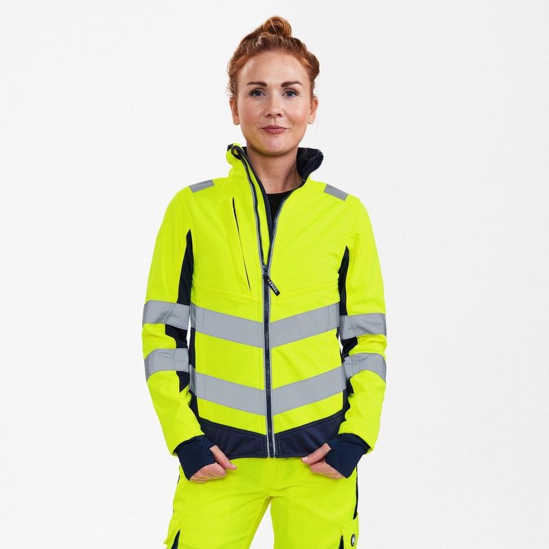 Engel - Safety 1156-237 - Softshell Jack - Hi-vis Yellow / Blue Ink - Dames