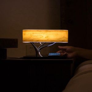 Designer LED-bedlamp met luidspreker en draadloze oplader - Touch-dimbaar - Overig - Wit - SILUMEN