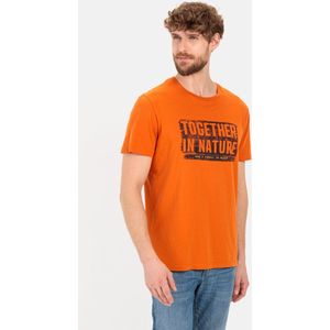 camel active Jersey T-shirt gemaakt van gecertificeerd biologisch katoen - Maat menswear-4XL - Oranje