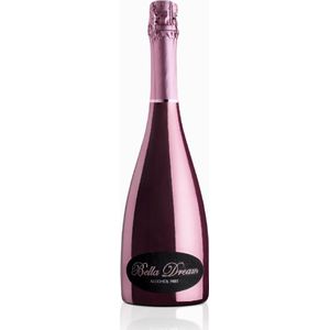 BELLA DREAM Pink - Alcoholvrije Rosé Prosecco - Alcoholvrije Rosé - Gouden/Roze Fles decoratie - Vaderdag cadeau - Babyshower cadeau - 0.0 - Vegan - 0%