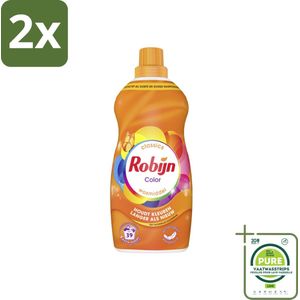 Robijn – Vloeibaar Wasmiddel – Klein & Krachtig Color – 1,19 L - Voordeelverpakking - 2 stuks - Kleurbehoud - Kleurherstel