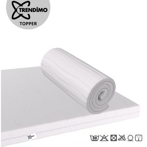 Trendimo 160x200 Topper HR Koudschuim - 9cm - Topmatras Bamboo Afritsbaar Wasbaar Tijk - Anti-allergisch Topdek