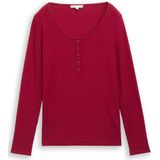 TOM TAILOR - Shirt - Rood - Lange Mouw - Slanke Pasvorm