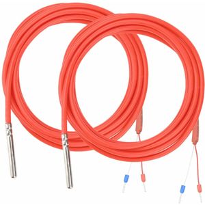 Temperatuursonde met Silicone Kabel 3 Meter en Rvs Voeler - Digitale Waterdichte Sensor