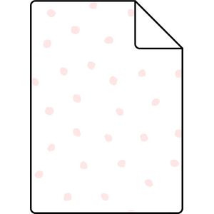Proefstaal ESTAhome behang stippen licht roze en wit - 26,5 x 21 cm - 138936-S