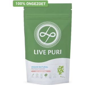 Live Puri Vegan Naturel Ongezoet Eiwitpoeder - Suikervrij en zonder (kunstmatige) zoetstoffen - Puur natuurlijke plantaardige eiwitshake - Premium erwteiwitisolaat - Lactosevrij - Slechts 1 ingredient