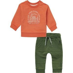 Noppies - Kledingset - Jongens - 2delig - Broek Jeslo Thyme - Sweater Jalna Bombay Bown - Maat 62
