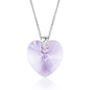 Montebello Ketting Fleur HZ558 - Swarovski® Hart - 925 Zilver Gerhod. - Ø14mm - 50cm