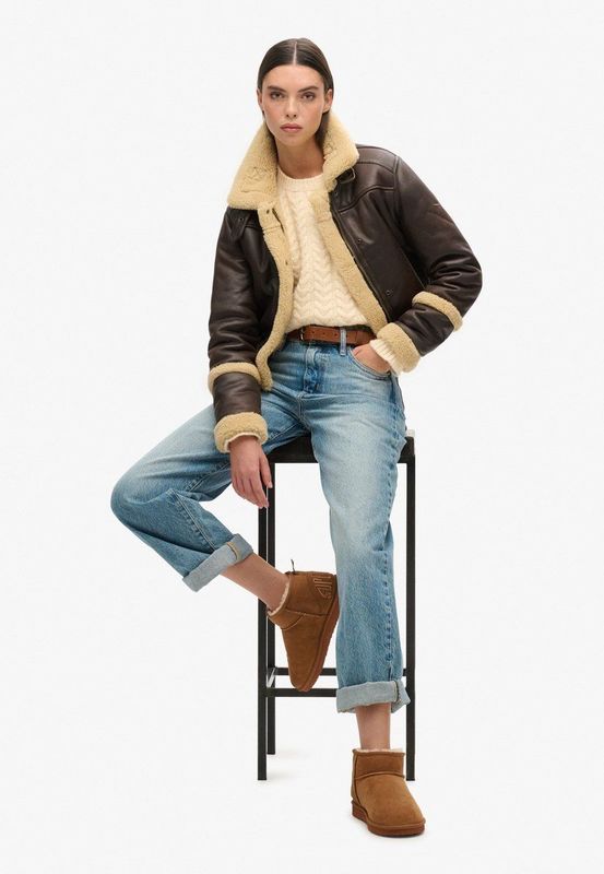 Superdry Suede Sherpa Mini Sneeuwlaarzen Bruin EU 36-37 Vrouw