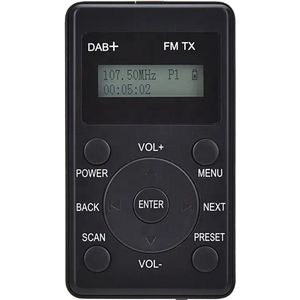 Bluetoolz® - BT-C9 CE- Handige compacte oplaadbare Portable DAB+ Radio met FM en inclusief set oortjes en draagkoord, ca. 15 uur speeltijd. Geïntegreerde FM zender voor koppeling met radio / autoradio