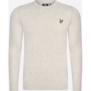 Lyle & Scott Cotton merino crew neck jumper - light grey marl aw