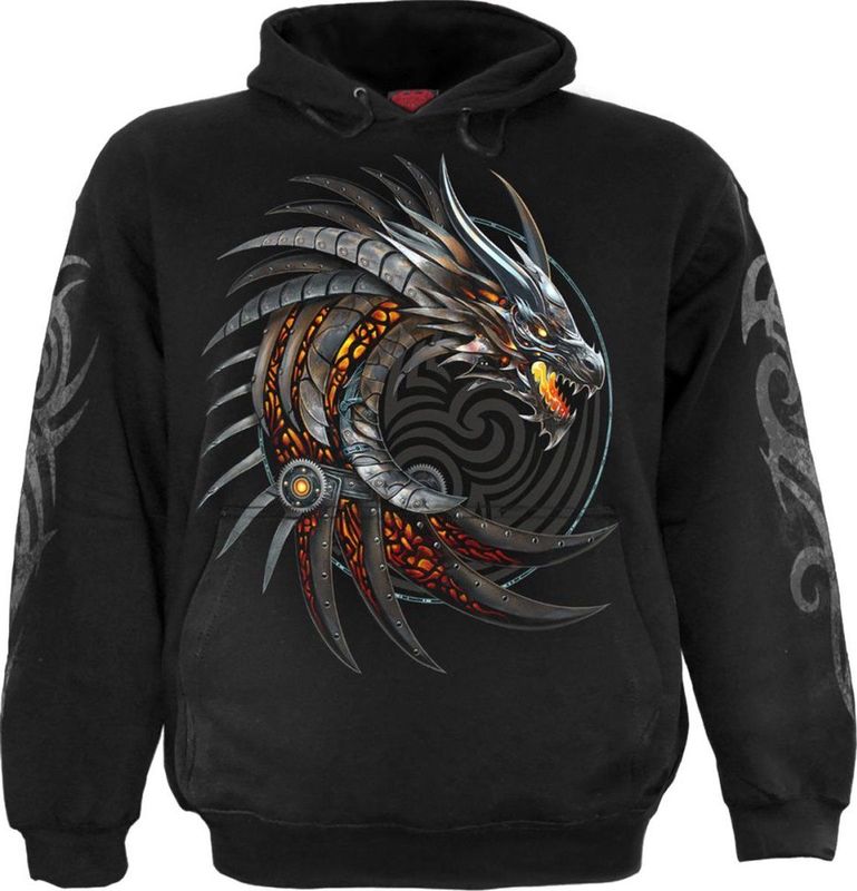 Spiral Razor Back Heren Trui met capuchon - zwart - XXL