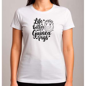 Life is Better with Guinea Pigs - T Shirt - CuteVibes - Cute - GoodVibes - StayCute - Funny - LieveVibes - GoedeVibes - BlijfSchattig - VoelJeGoed