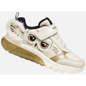 Geox - Ciberdron - Sneakers - Licht Ivoor en Platina - Met Lichten