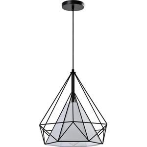 QUVIO Hanglamp modern - Lampen - Plafondlamp - Verlichting - Verlichting plafondlampen - Keuken - Voor binnen - Met 1 lichtpunt - Lamp - Metaal - D 38 cm - E27 Fitting - Zwart