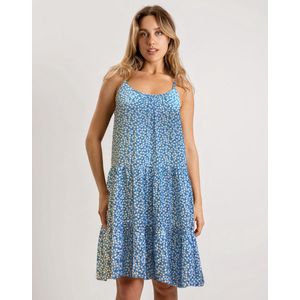 Zomerjurken dames- Korte Strandjurken Ibiza stijl | Blauw | Maat XL/42