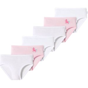 Schiesser Meisjes slip / onderbroek 6 pack fijnrib Organic Cotton