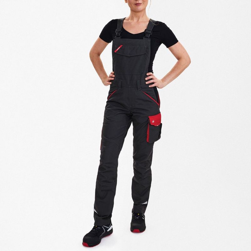 Engel - Galaxy - Amerikaanse Overall - Anthracite Grey / Tomato Red - Dames - 34